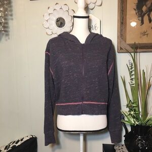 By Zella short waist zipper front hoodie